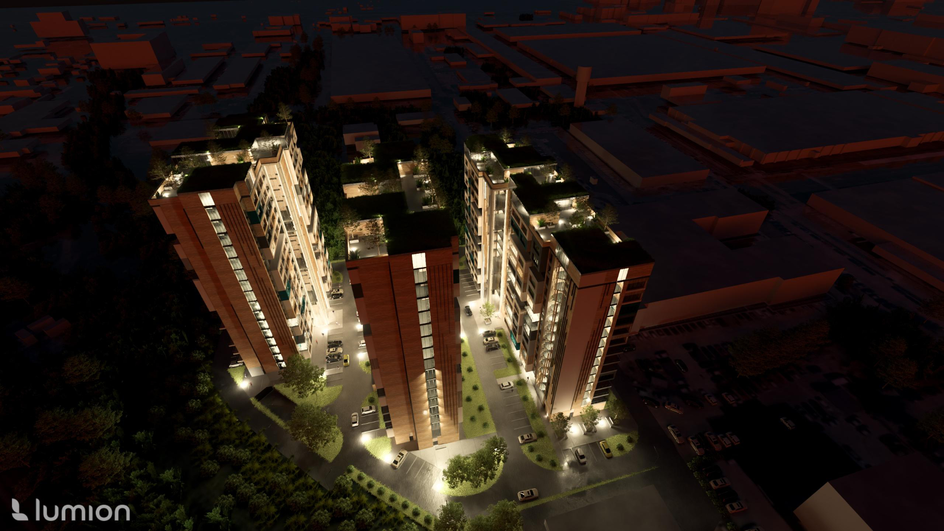 Akademiki - Widok nocny